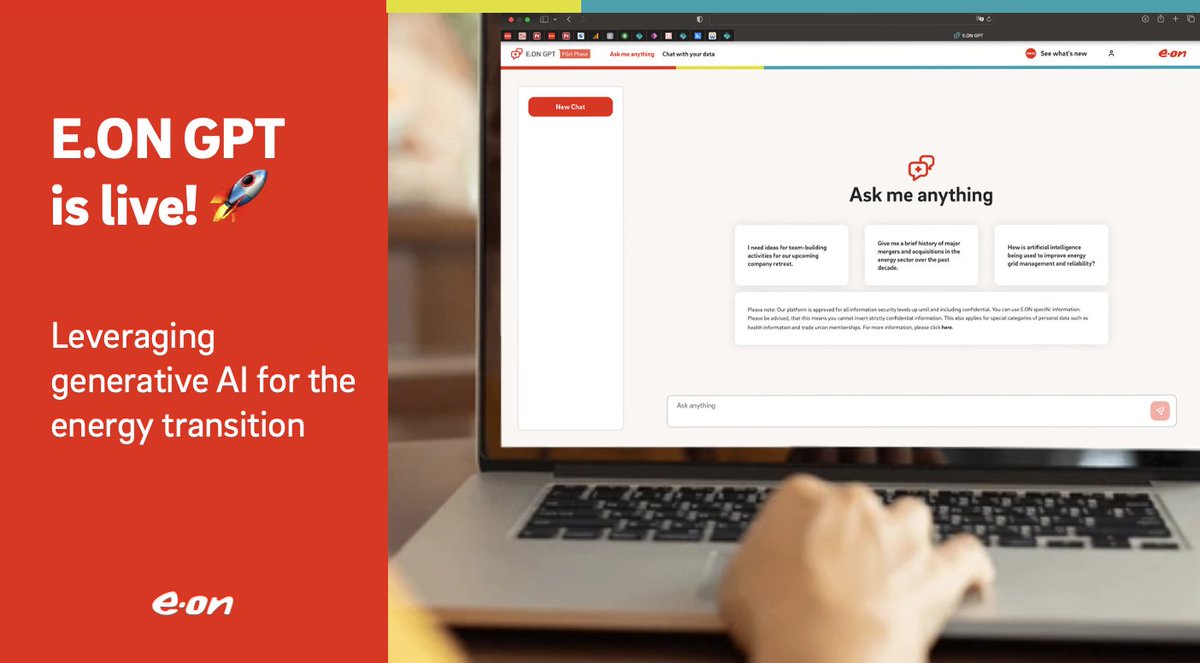 Helferin mit Energieexpertise: E.ON schaltet eigene Generative Künstliche Intelligenz live. Mehr dazu: eon.com/de/ueber-uns/p…