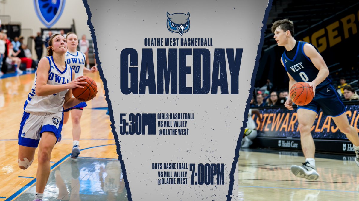 ADButlerOW (@adbutlerow) on Twitter photo GAME DAY for OW Boys and Girls Basketball! <a href="/ow_owls/">OW Owls GBB</a> and <a href="/OW_Owls_Hoops/">West Owls Basketball</a> host Mill Valley tonight in a big <a href="/SFLLeagueKS/">Sunflower League</a> Double Header!
⏰Girls at 5:30 Boys at 7:00
📍Olathe West
🎟️gofan.co/app/school/KS7…
‼️Tickets required for all games tonight
📺nfhsnetwork.com GAME DAY for OW Boys and Girls Basketball! <a href="/ow_owls/">OW Owls GBB</a> and <a href="/OW_Owls_Hoops/">West Owls Basketball</a> host Mill Valley tonight in a big <a href="/SFLLeagueKS/">Sunflower League</a> Double Header!
⏰Girls at 5:30 Boys at 7:00
📍Olathe West
🎟️gofan.co/app/school/KS7…
‼️Tickets required for all games tonight
📺nfhsnetwork.com