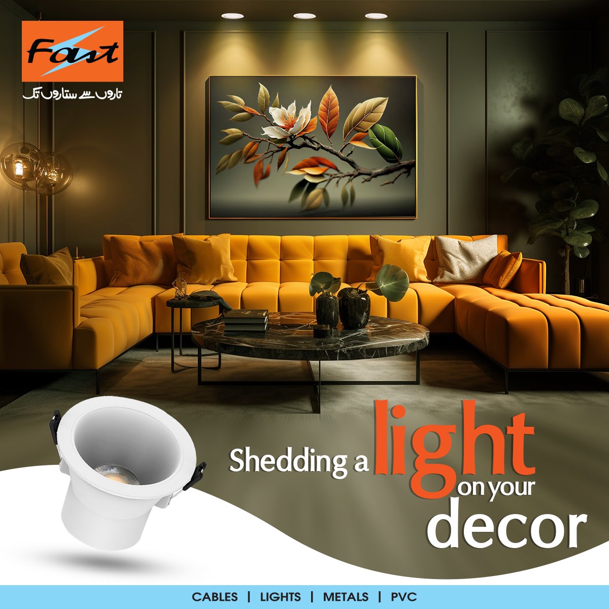 FastCablesLtd's tweet image. Add a sleek and modern touch to your interior with Fast Lights!
#FastCables #RealQuality #TaroonSeSitaroonTak #FastLights #spotlight