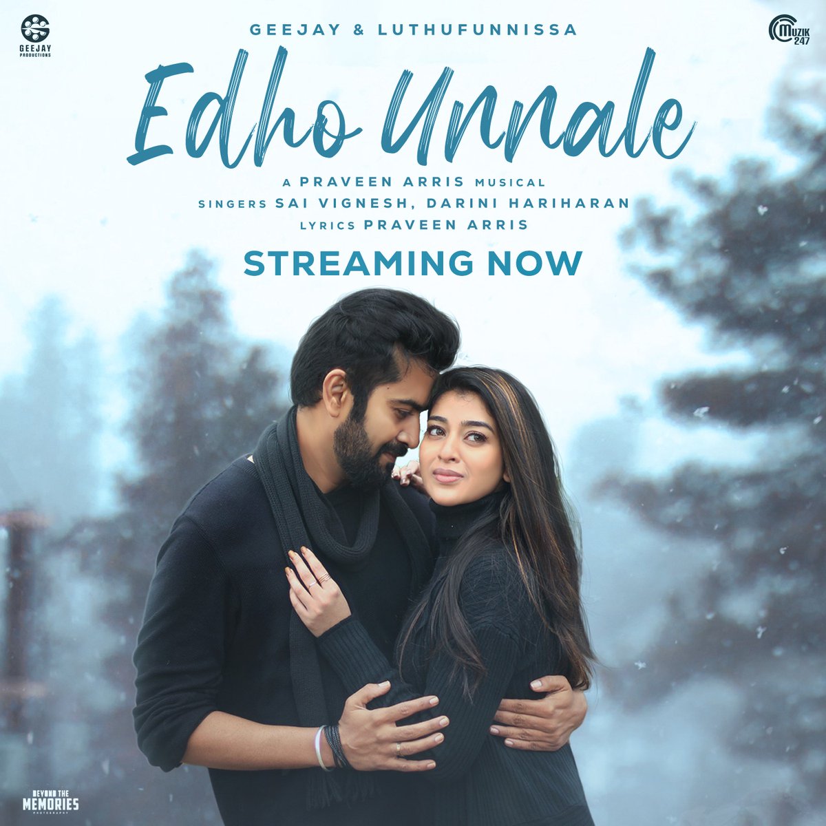 Music Video #EdhoUnnale ft. @actorgeejay, #Luthufunnissa streaming now!🥰🎶 youtu.be/4NOpPTGnv1w @arris_pronaw @PraveenKum86924 @saivigneshsings #Darini @U1arun_Director @_ganesh_film @Muzik247in