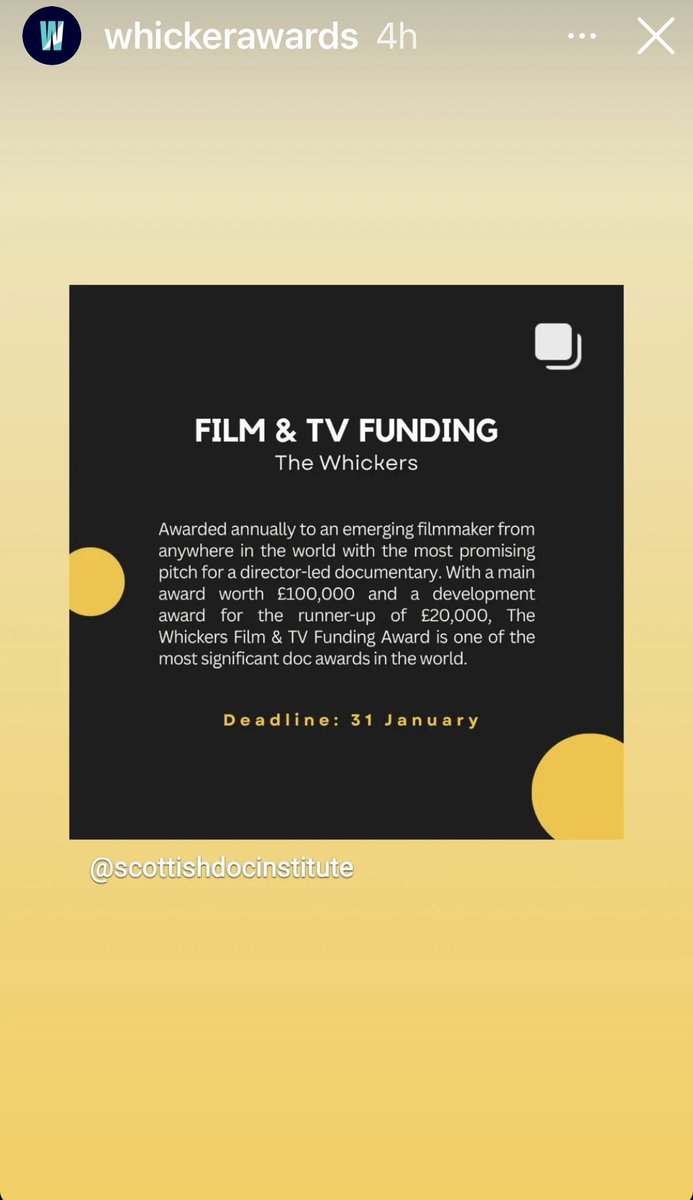 Documentary filmmakers don’t miss the @whickerawards 31 Jan deadline 

whickerawards.com

#supportindiefilm #filmfinance