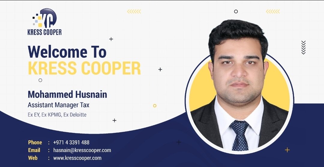 We're thrilled to welcome Hasnain to our team as our new Assistant Manager Tax! 

Join us in extending a warm welcome to Hasnain, who brings with him a wealth of knowledge and experience in the field of taxation. 
#NewHire #Welcome #Team #kresscooper #UAE