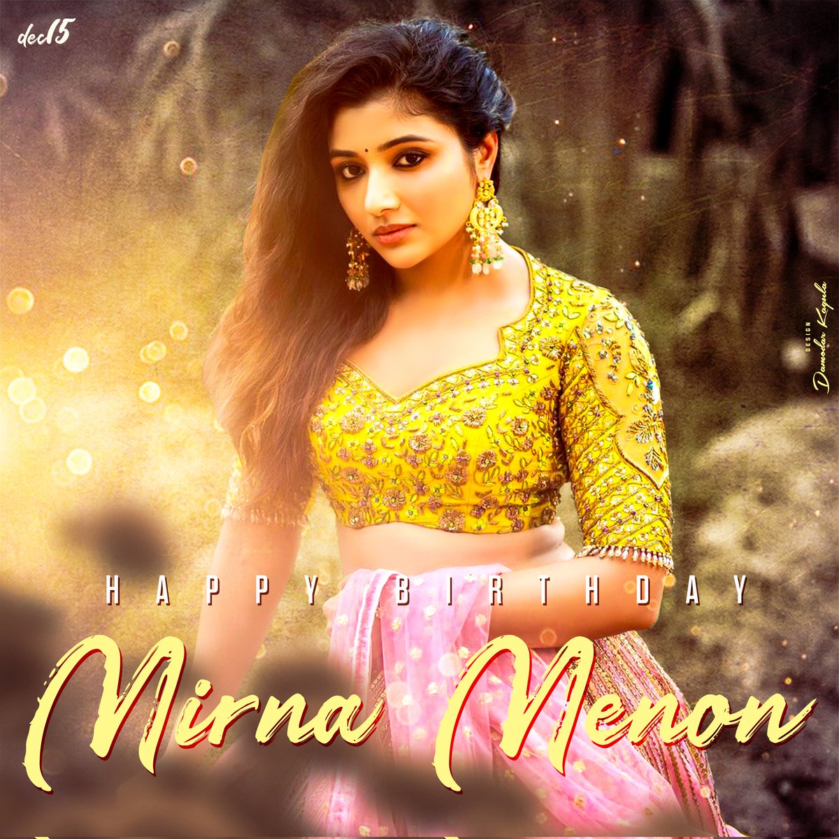 Here's the Special B'day design to celebrate the Beautiful and Talented Actress @mirnaaofficial a Happy Birthday.. Wishing her a great year ahead.. 😊 design : @damodar_kagula #HBDMirnaa #HappyBirthdayMirnaa #Mirnamenon @Mirnaa_FanClub @MirnaaQuotes @Mirnaa_FC