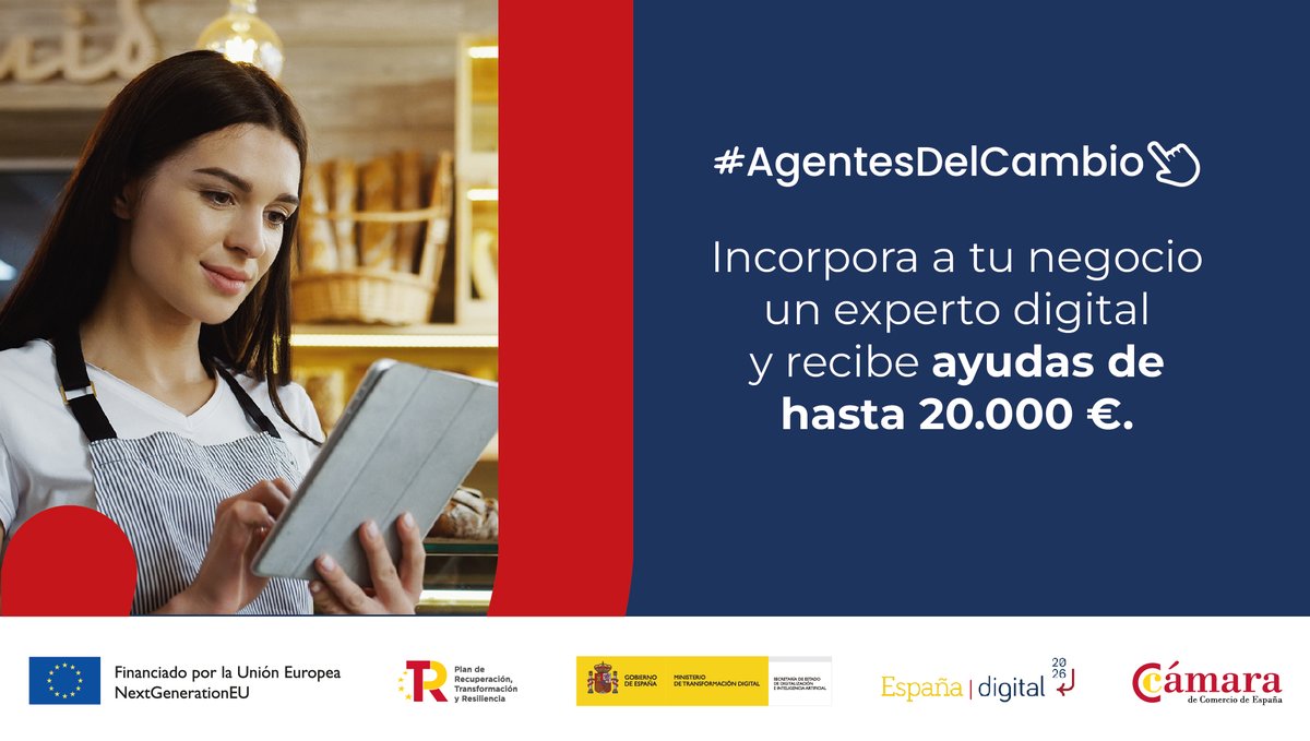 El Programa Agentes del Cambio para la Pyme te ofrece: ✅Impulsar la transformación digital de tu negocio ✅Incorporar a un experto digital a tu empresa ✅Recibir una ayuda de hasta 20.000€ ¡Aprovecha esta oportunidad! Descubre más aquí⬇️ agentesdelcambio.gob.es