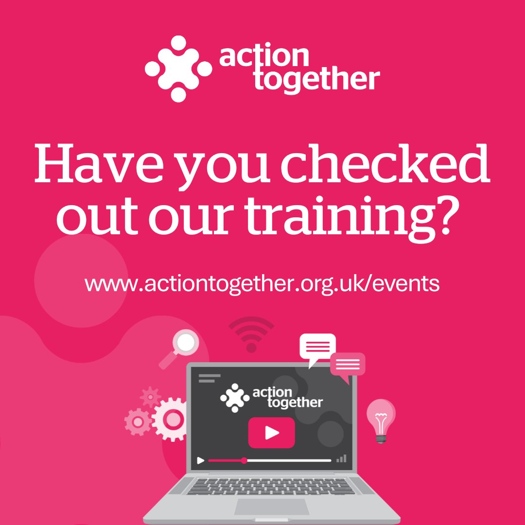 📝 We facilitate a multitude of training opportunities for VCFSE organisations across #Oldham, #Rochdale and #Tameside

➡️ See our upcoming events/training calendar: actiontogether.org.uk/events

✉️ Or contact us: 0161 339 2345 or development@actiontogether.org.uk

#StrengthenOthers