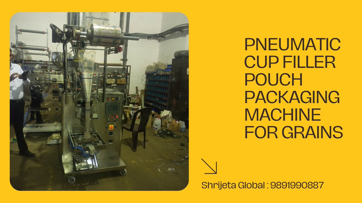 shrijeta's tweet image. Pneumatic Cup Filler Pouch Packaging Machine for Grains up to 250gms
#grainpackaging #pouchpackaging #packagingmachine #shrijeta