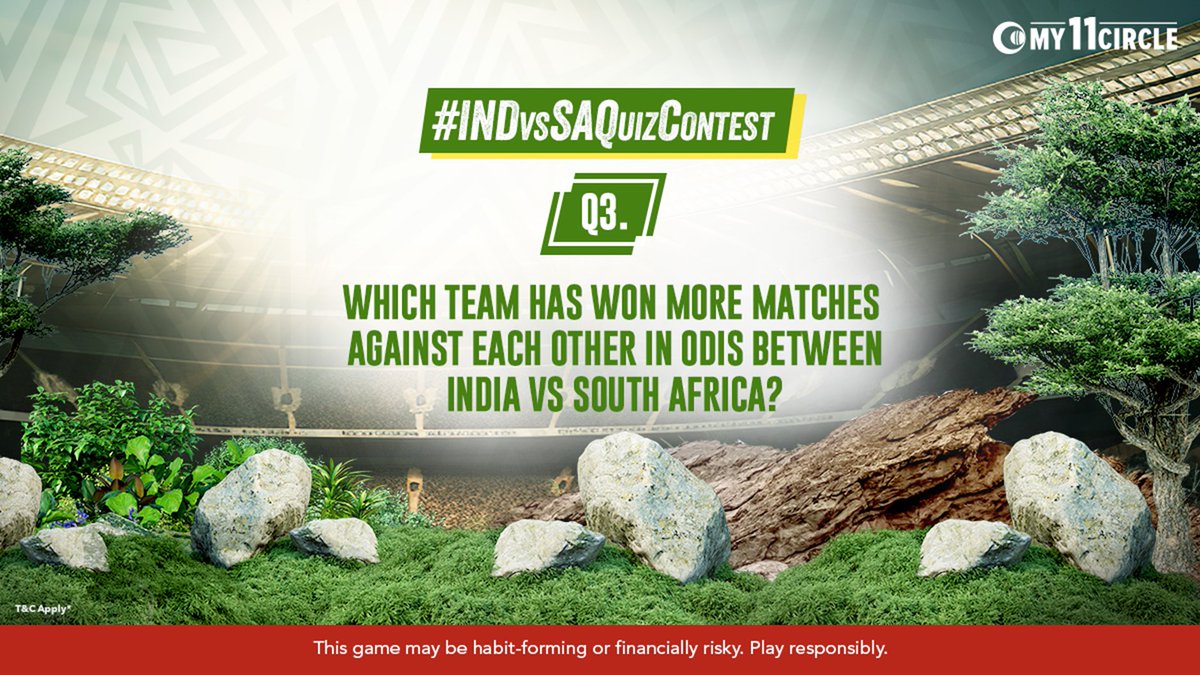 My11Circle's tweet image. Amp up for question no. 3! #INDvsSAQuizContest #ContestAlert