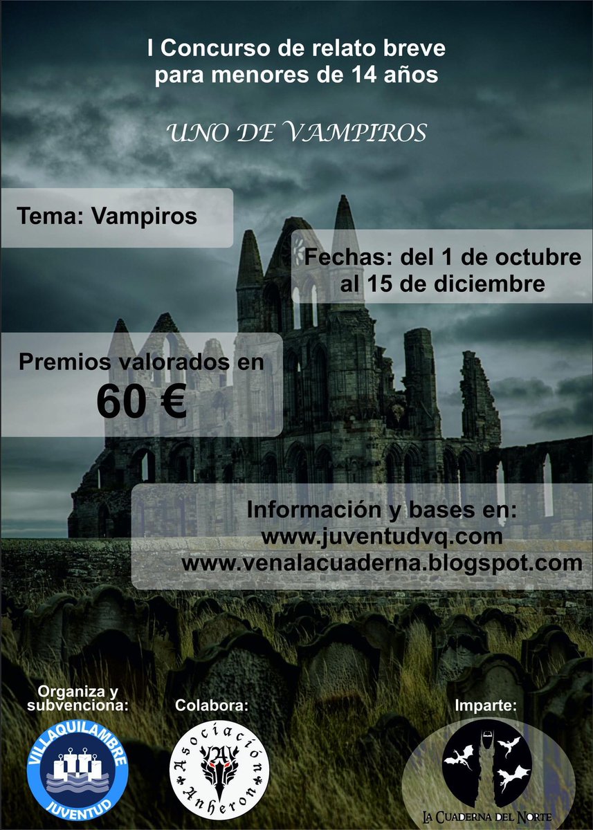 venalacuaderna's tweet photo. 🔊🔊 Último día para presentar tu relato al con concurso Uno de monstruos edición infantil de @juventudvq ¡Vamos, vamos! Presenta el tuyo. @BusConvocatoria 

https://t.co/wqJhtHeAoA https://t.co/yhggILfxQ4