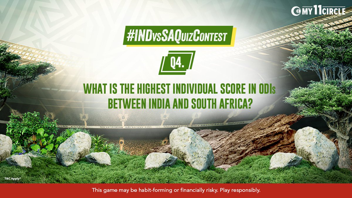 My11Circle's tweet image. Question 4 has just hit the stage! #INDvsSAQuizContest #ContestAlert