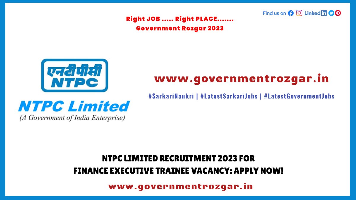governmentrozgar.in/ntpc-limited-r…

#NTPCJobs #FinanceJobs #ExecutiveTrainee #PowerSectorJobs #GraduateJobs #IndiaCareers #JobOpenings #ApplyNow #NTPCFinance #FinanceTrainee #NTPCRecruitment #CareerGrowth #StableJobs #GovernmentJobs #PSUJobs #HighSalary #DreamJob #StartYourCareer