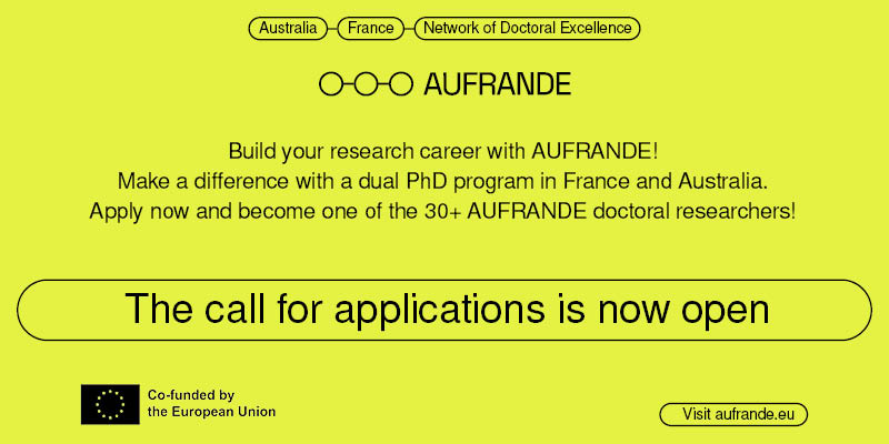 AUFRANDE (@aufrande) on Twitter photo 📣 Calling early-stage researchers! AUFRANDE has 42 #PhD positions in France & Australia. Join our dual-degree program in fields like chemistry, computer sciences, energy, environment, mechanics, physics & photonics. Apply by 24 Jan 2024 🚀 <a href="/MSCActions/">Marie Skłodowska-Curie Actions</a> aufrande.eu 📣 Calling early-stage researchers! AUFRANDE has 42 #PhD positions in France & Australia. Join our dual-degree program in fields like chemistry, computer sciences, energy, environment, mechanics, physics & photonics. Apply by 24 Jan 2024 🚀 <a href="/MSCActions/">Marie Skłodowska-Curie Actions</a> aufrande.eu