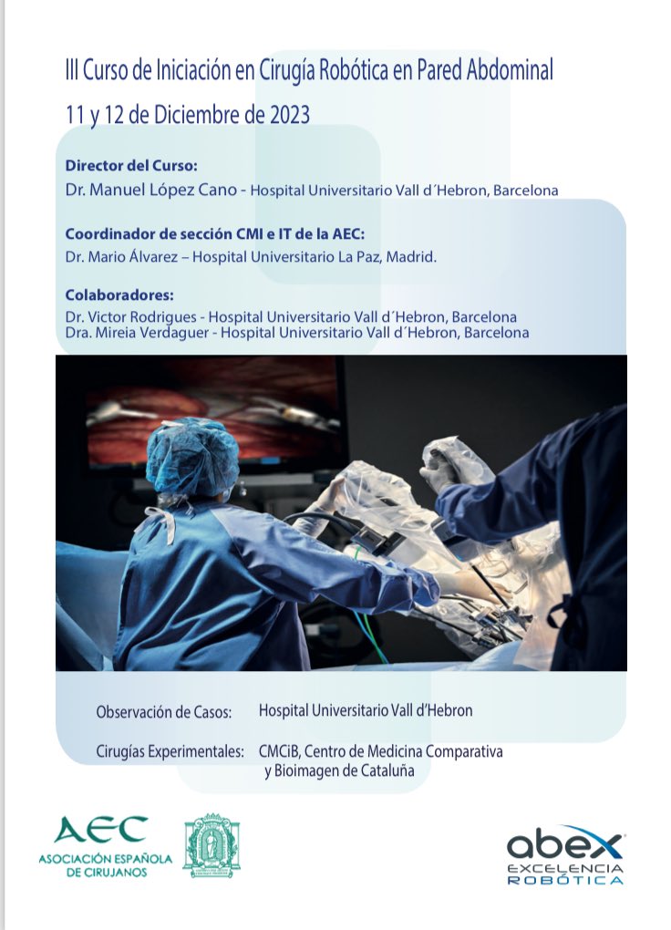 Jaume Comas Isus (@jau_1980) on Twitter photo Gran curso!!! Organizacion perfecta y extremadamente útil y docente🙂🙂
Gracias <a href="/ManuelLpezCano1/">Manuel López Cano</a> <a href="/Mirevdg/">Mireia Vdg</a> <a href="/VictRodriguesG/">Victor Rodrigues</a>
<a href="/aecirujanos/">aecirujanos</a> <a href="/AecPared/">Seccion Pared AEC</a> 🙂🙂🙂 Gran curso!!! Organizacion perfecta y extremadamente útil y docente🙂🙂
Gracias <a href="/ManuelLpezCano1/">Manuel López Cano</a> <a href="/Mirevdg/">Mireia Vdg</a> <a href="/VictRodriguesG/">Victor Rodrigues</a>
<a href="/aecirujanos/">aecirujanos</a> <a href="/AecPared/">Seccion Pared AEC</a> 🙂🙂🙂