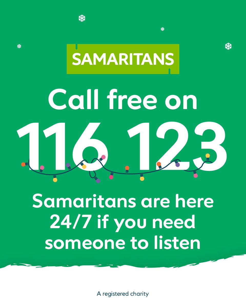If you're worried about someone else this Christmas @samaritans have got some tips to help you reach out orlo.uk/samaritans_NV2… For some, the pressure of the holiday season can feel overwhelming, especially this year as households brace themselves for higher bills.