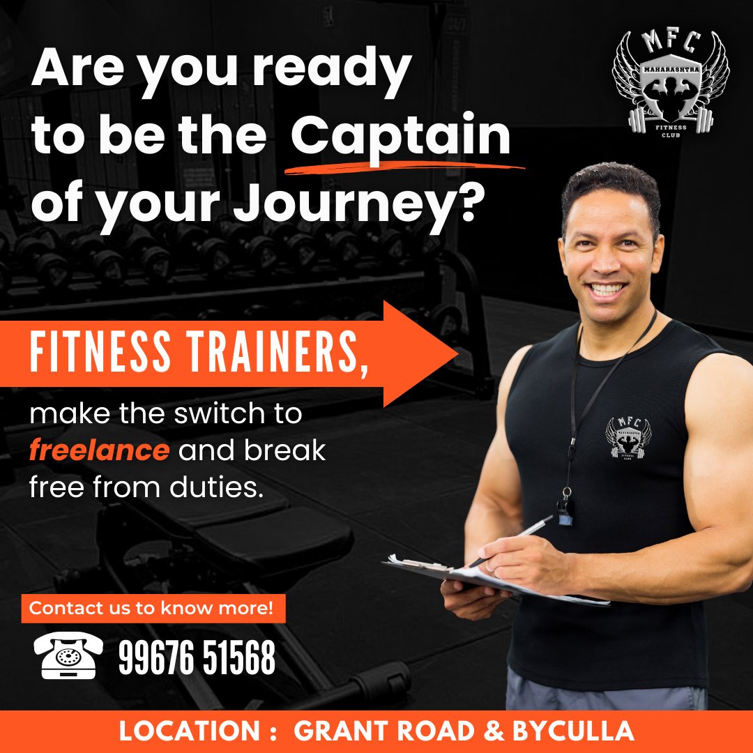 Fitness trainers, elevate your career by making the switch to freelance and liberate yourself from duties!💪🏻
Ready for a new chapter? Contact us to explore the possibilities!🤝
.
📞 - +91 99676 51568
📍MFC, Grant Road
📍 MFC, Byculla
.
#jobs #jobsearch #fitnessjob #fitnessjobs