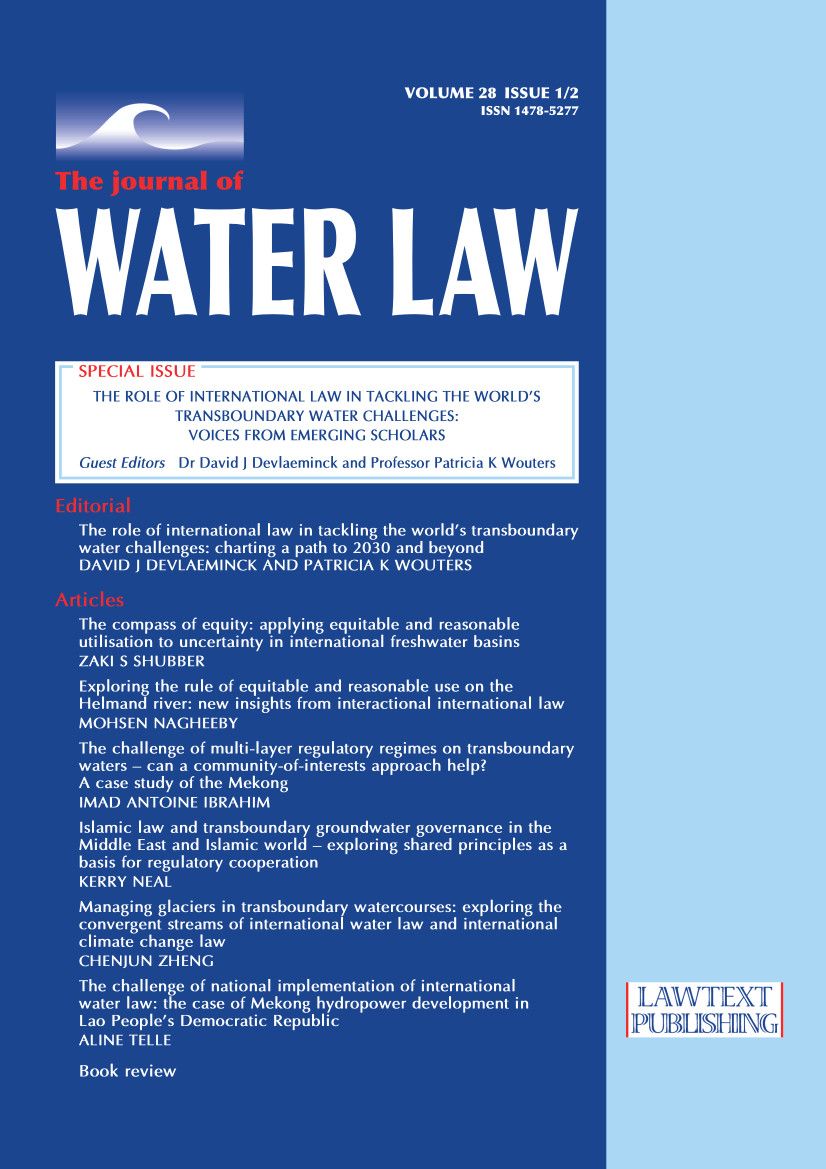 Hot off the press! In 2022, @pkwouters and I invited emerging scholars to contribute short blog posts on challenges in international water law @GWFWater, some of which were expanded into an article for a special issue in the Journal of Water Law @LawtextPub.