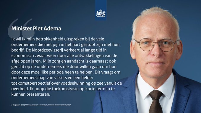 Deze 'meelevende' woorden schreef Piet Adema <a href="/ministerlnv/">MinisterN_S</a> in augustus voor de eigenaren en bemanningsleden die hun kotter lieten slopen.

Adema beloofde #toekomstperspectief voor de overblijvers. Vervolgens stemde hij deze week in met 60% korting op hun tongquotum. 60%!