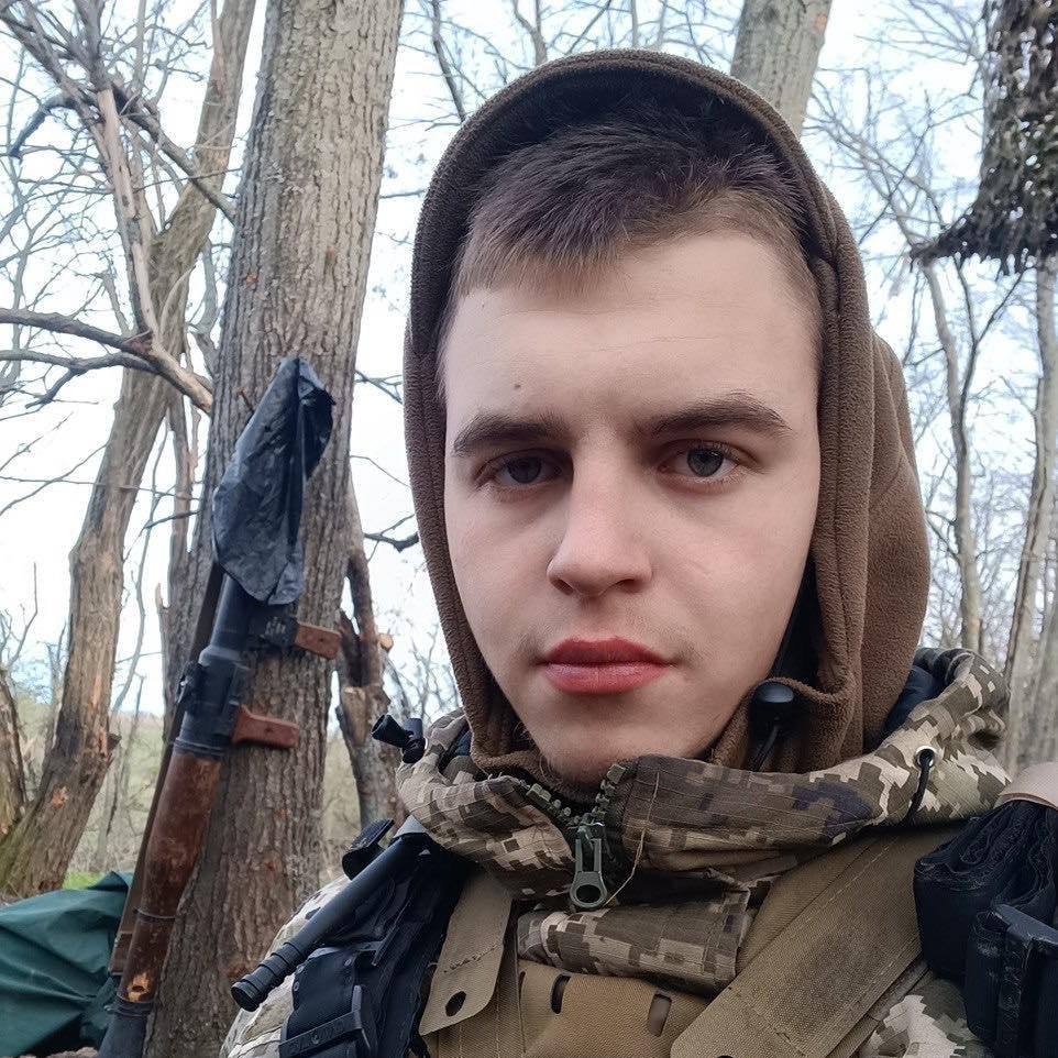 Orphaned at 4, Maksym Nahornyi grew up in an orphanage before finding purpose at 12 when Russia invaded in 2014. He trained abroad after coming of age in Aug '22 & was deployed in Jan to Kharkiv front. He hopes to be an officer defending a future Ukraine without orphanages.