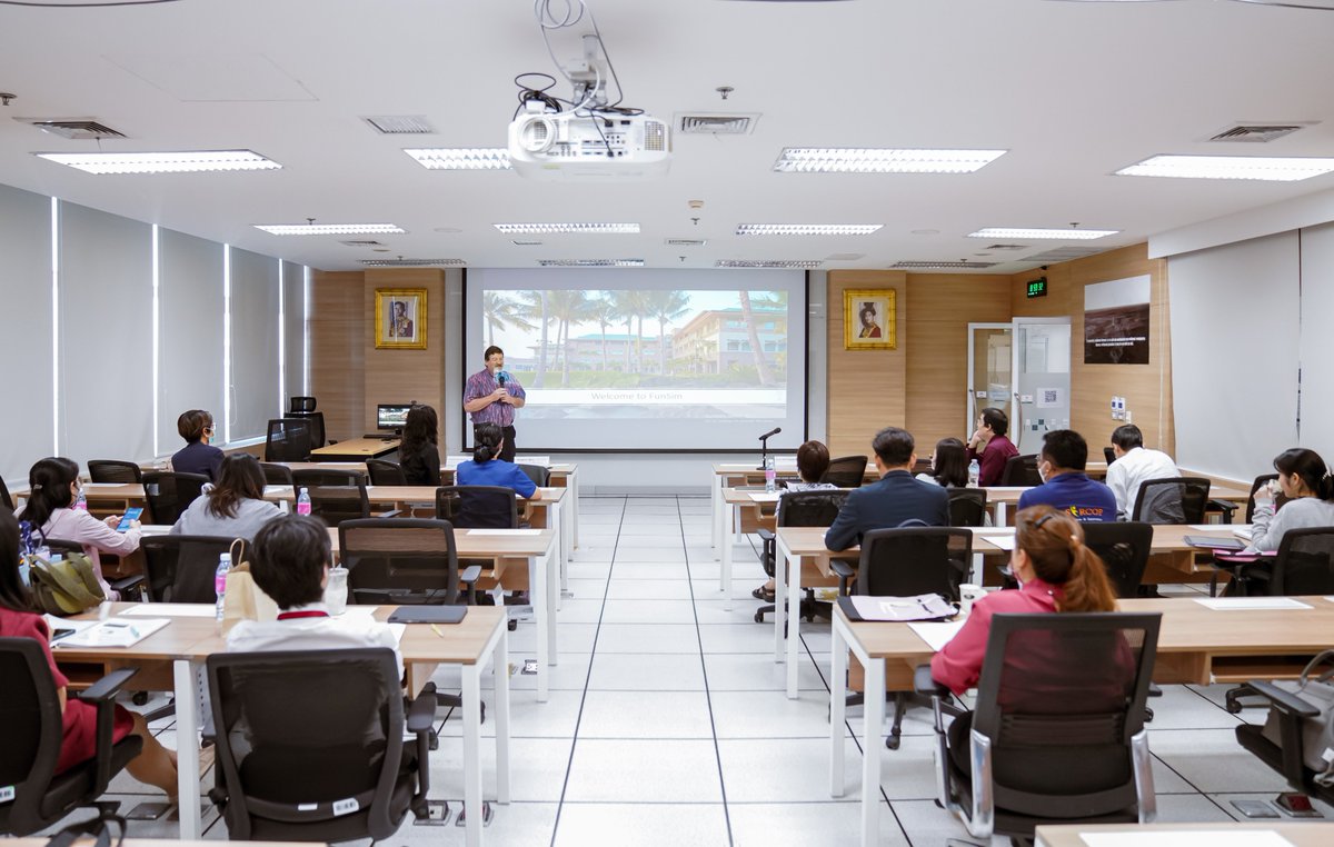 CHAMPS_Center's tweet image. ภาพบรรยากาศ อบรมเชิงปฏิบัติการ FunSIM Fundamental Simulation Instruction Methods