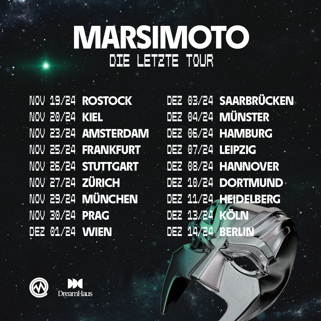 18 Städte. 5 Länder. Die Welt wird noch einmal grün 💚 Tickets gibt’s ab sofort: marsimoto.de