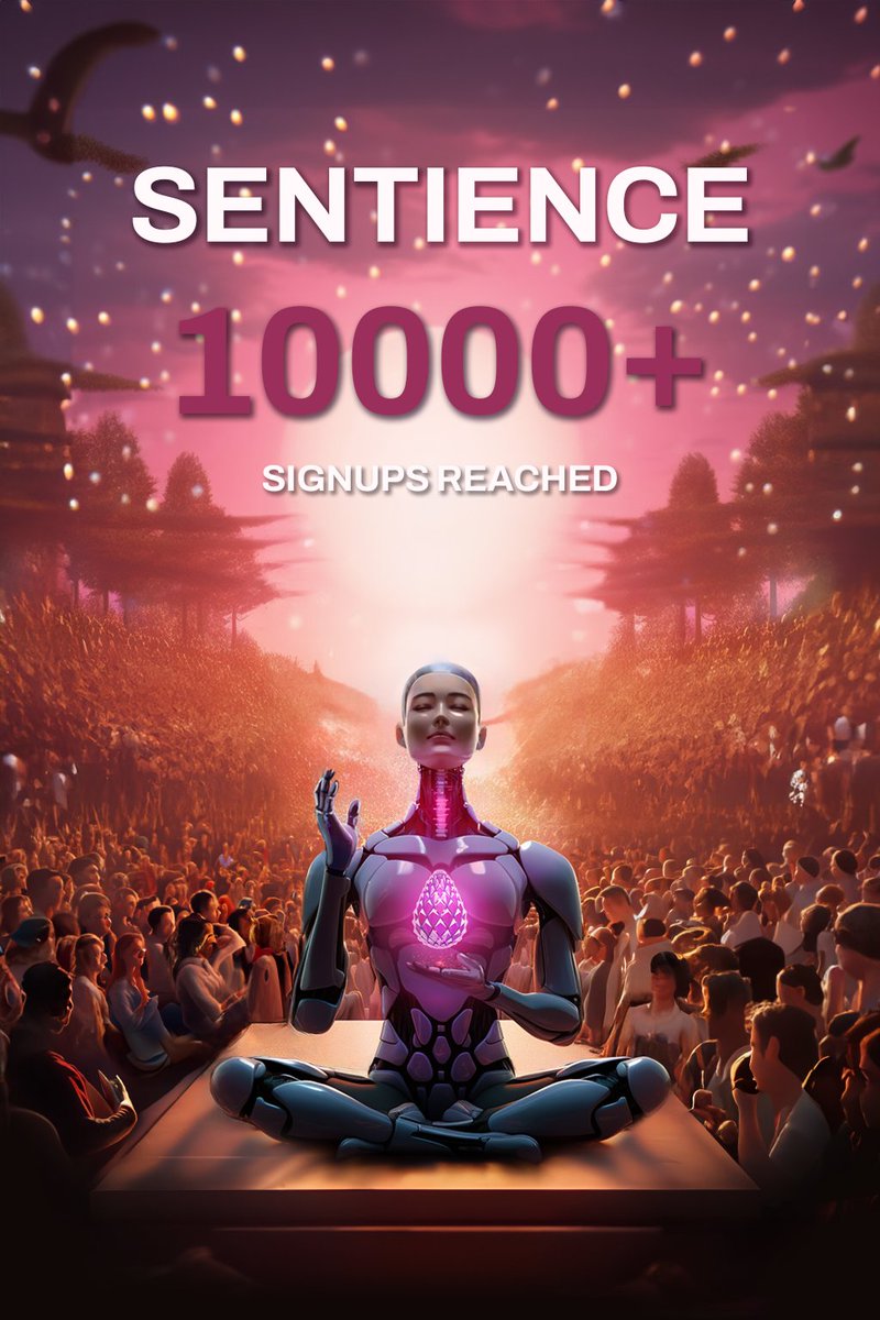 SophiaVerse_AI's tweet image. Sentience Wallet Hits 10K Sign-ups!
1/ Exciting News! Sentience has passed 10,000 signups!
A huge thank you to everyone who’s joined us on this journey.
The Good news doesn’t stop there though..👀🧵
#ai #sentience #snet #gamefi
