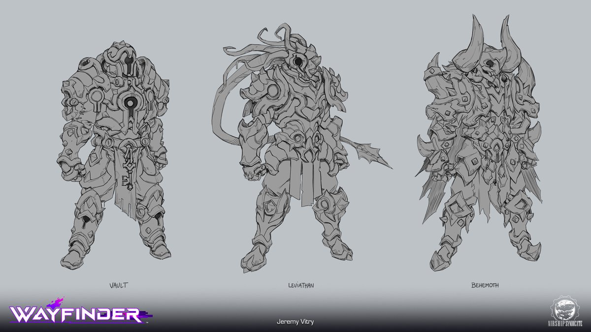 Another set for Wayfinder, this one was for the "warmaster" class. I had so many ideas coming at the same time, it was hard to pin down on one design ✨