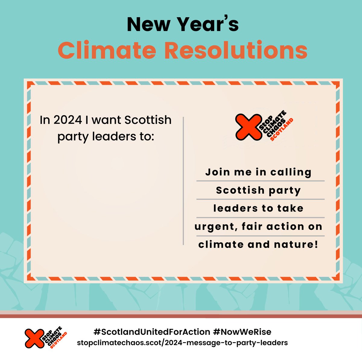 Will you join us in calling on Scottish party leaders to take urgent, fair action on climate and nature in 2024? Add your voice to call for meaningful action to reduce emissions, show global leadership and make polluters pay. stopclimatechaos.scot/2024-message-t… #ScotlandUnitedForAction