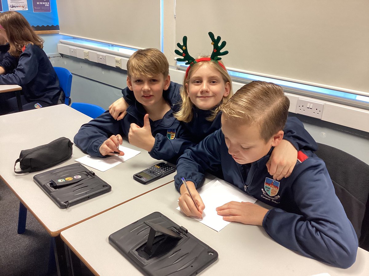 Year7 working on Christmas maths problems