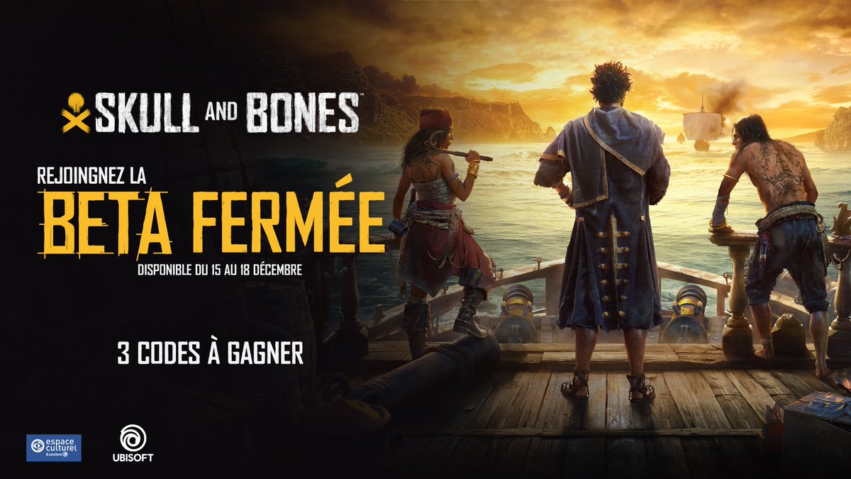 #Concours #SkullandBones sort le 16 février 2024 ! On vous propose en attendant ce concours flash pour rejoindre la BETA Fermée du jeu ! Beta disponible du 15 au 18.12⏱️ RT + Follow TAS 15.12 au soir ! Précommandez le jeu➡️bit.ly/3NoCQ4U