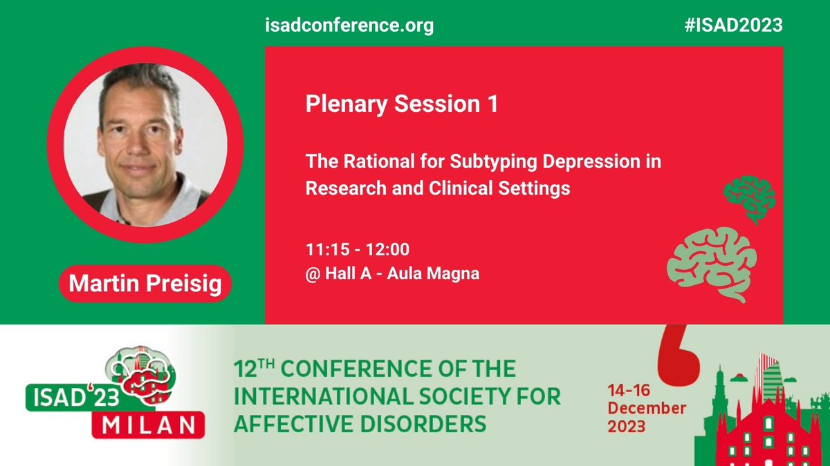 👉Plenary Session 1 is starting soon! 

Join the speaker Martin Preisig for a stimulating session.  

Don't miss it and join us in Hall A at 11:15!