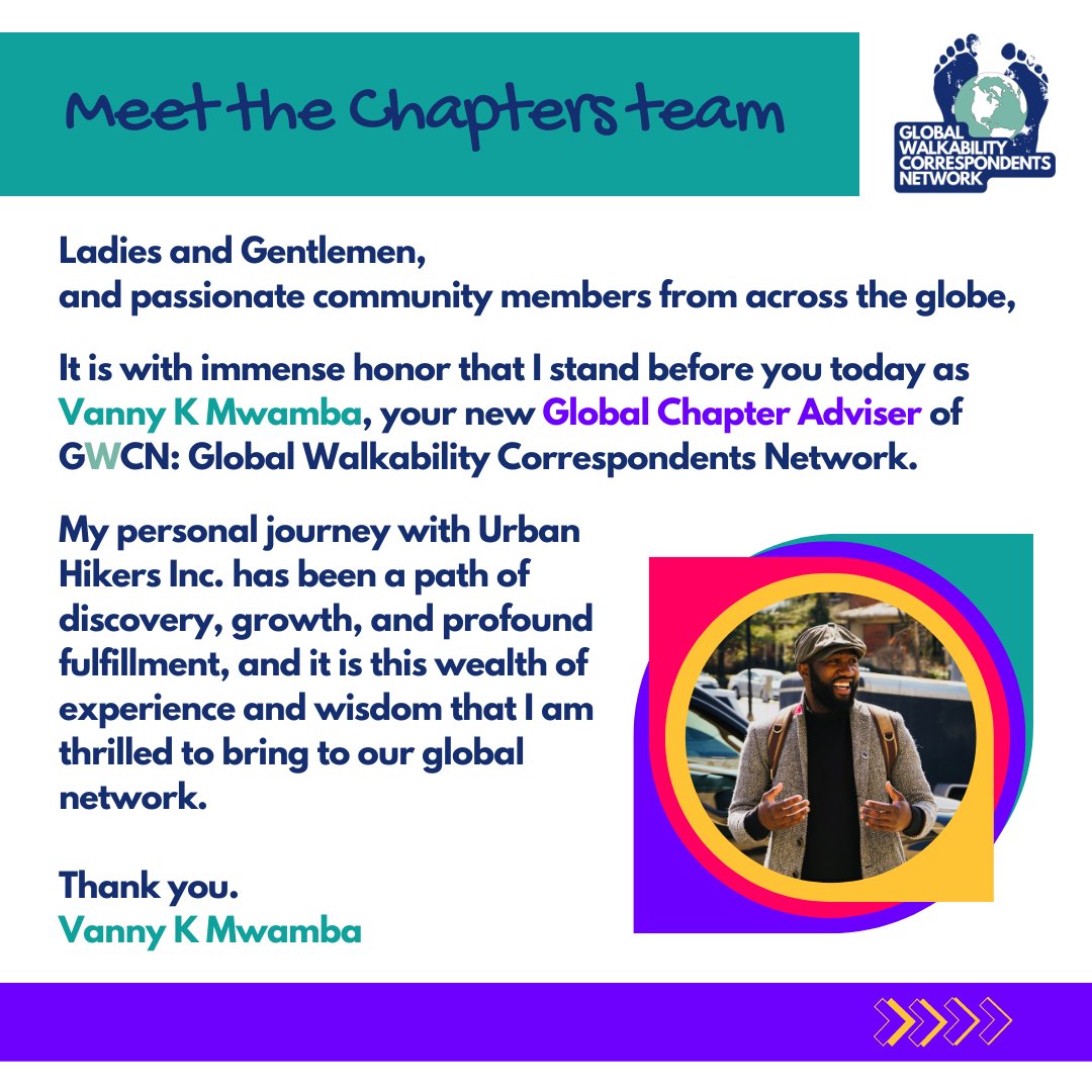 GlobalWalkNet's tweet image. We are very excited to have Vanny K Mwamba taking on the role of Global Chapter Adviser, bringing his wisdom &amp;amp; great experience with Urban Hikers Inc. to support network members in communities around the world as they launch &amp;amp; develop chapters in their communities.
#gwcnwalks