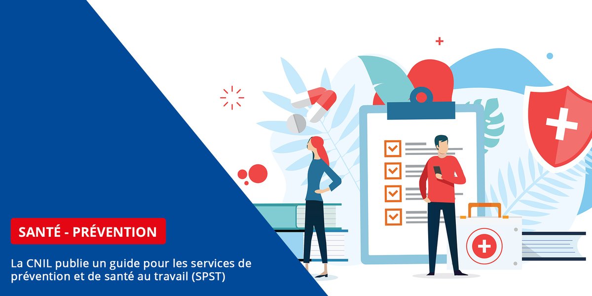 #SANTE Afin d’accompagner les services de prévention et de santé au travail (SPST) dans leur mise en conformité, la CNIL a élaboré un guide de sensibilisation au #RGPD 👉cnil.fr/fr/la-cnil-pub…