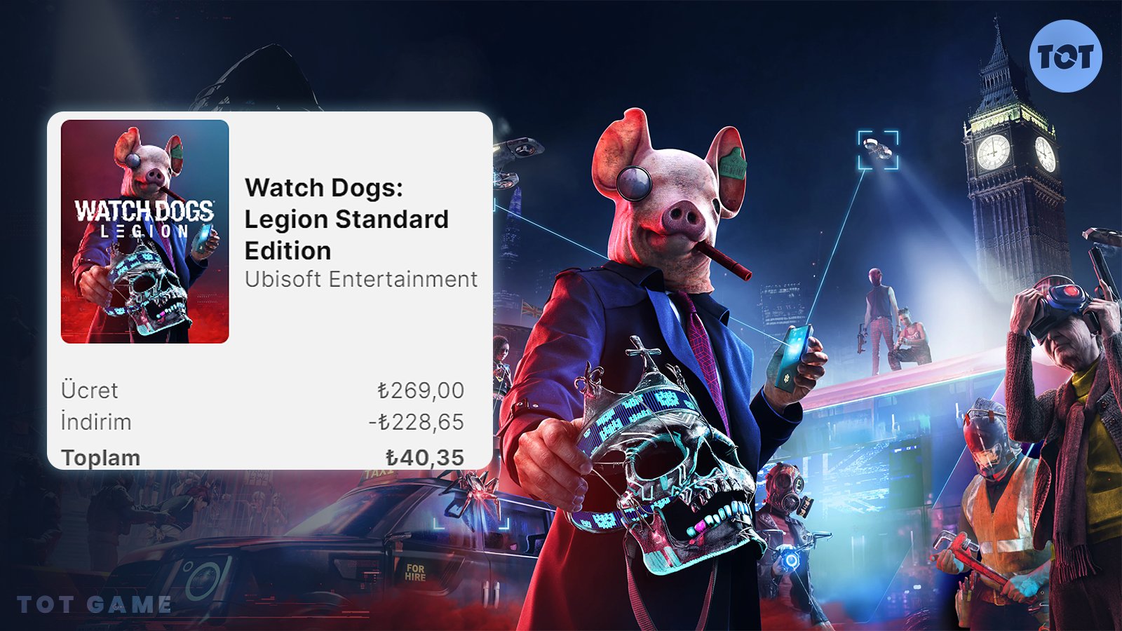 TOT GAME on X: Watch Dogs: Legion Deluxe Edition, Steam'de %85 indirimle  315 TL'den 47,25 TL'ye düştü.  / X