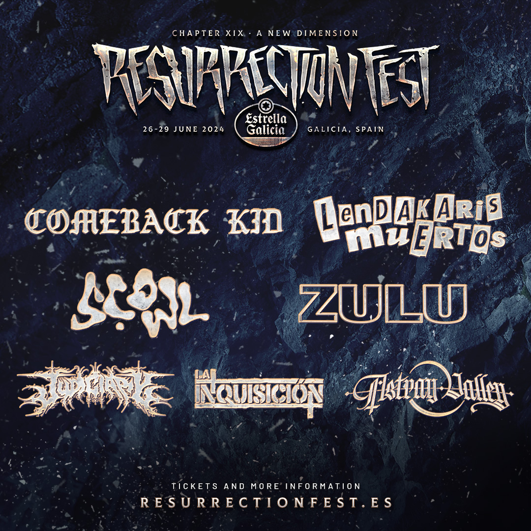 👉🏽 Comeback Kid <a href="/cbktweets/">Comeback Kid</a> *

👉🏽 @Lendakaris Muertos

👉🏽 Scowl <a href="/Scowl40831/">SCOWL</a>

👉🏽 Zulu <a href="/zululosangeles/">ZULU</a> *^

👉🏽 Judiciary <a href="/JudiciaryTX/">Judiciary</a> *^

👉🏽 La <a href="/InquisicionPunk/">La Inquisición</a>

👉🏽 @AstrayValley

* Exclusive show
^ 1st time in Spain

youtube.com/watch?v=2NTyyC…

#ANEWDIMENSION
#ResurrectionFest