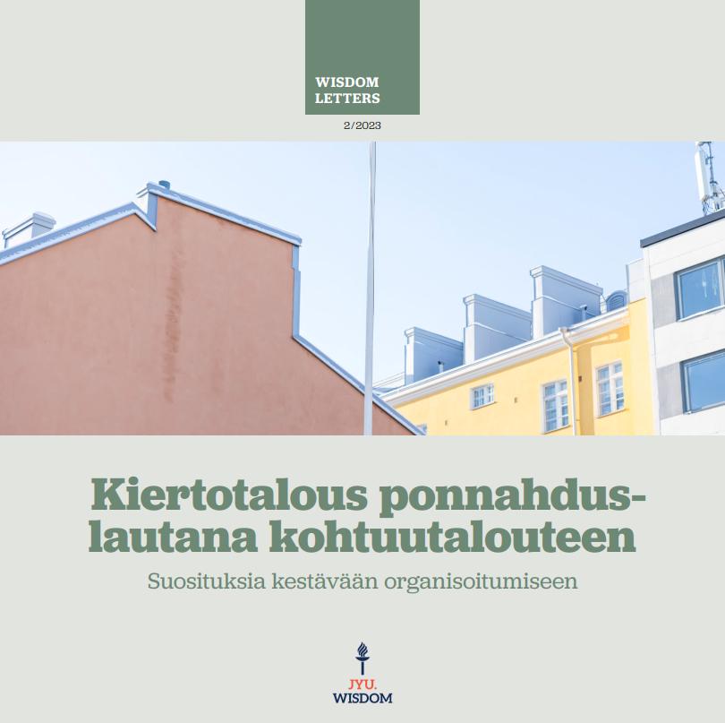 Uusi Wisdom Letters! Klikkaa: jyx.jyu.fi/handle/1234567… Julkaisu viitoittaa tietä nykyisestä lineaaritaloudes- ta kiertotalouteen ja edelleen kohtuutalouteen - positiivisena, korjaavana ja toiveikkaana vaihto- ehtona. Ketju 1/