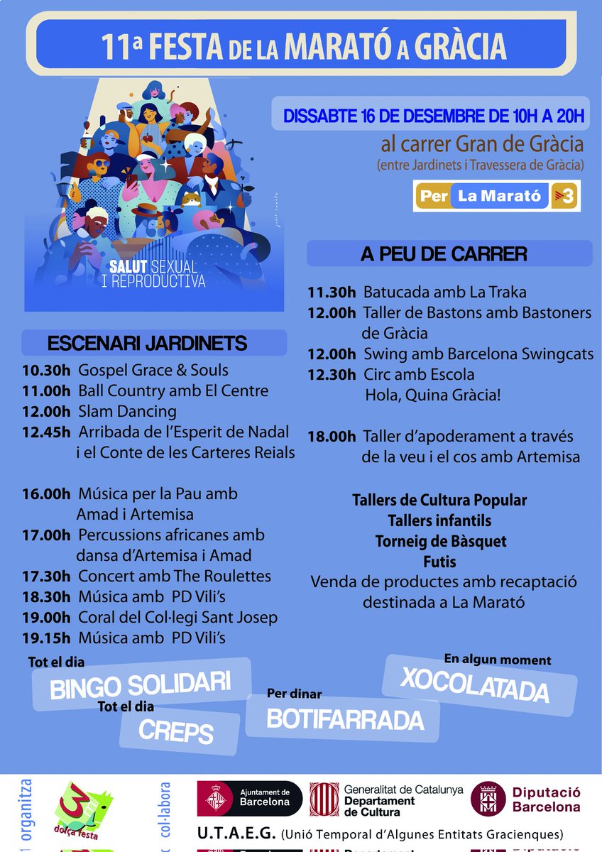 Sant Medir (@stmedir) on Twitter photo Sí. Ja la tenim aquí. Demà dissabte, torna la Festa de <a href="/la_marato/">La Marató de 3Cat</a> a Gràcia en la seva 11a edició. Us esperem a tots al Carrer Gran de 10 a 20h. Aquí teniu cartells per fer difusió. Sí. Ja la tenim aquí. Demà dissabte, torna la Festa de <a href="/la_marato/">La Marató de 3Cat</a> a Gràcia en la seva 11a edició. Us esperem a tots al Carrer Gran de 10 a 20h. Aquí teniu cartells per fer difusió.