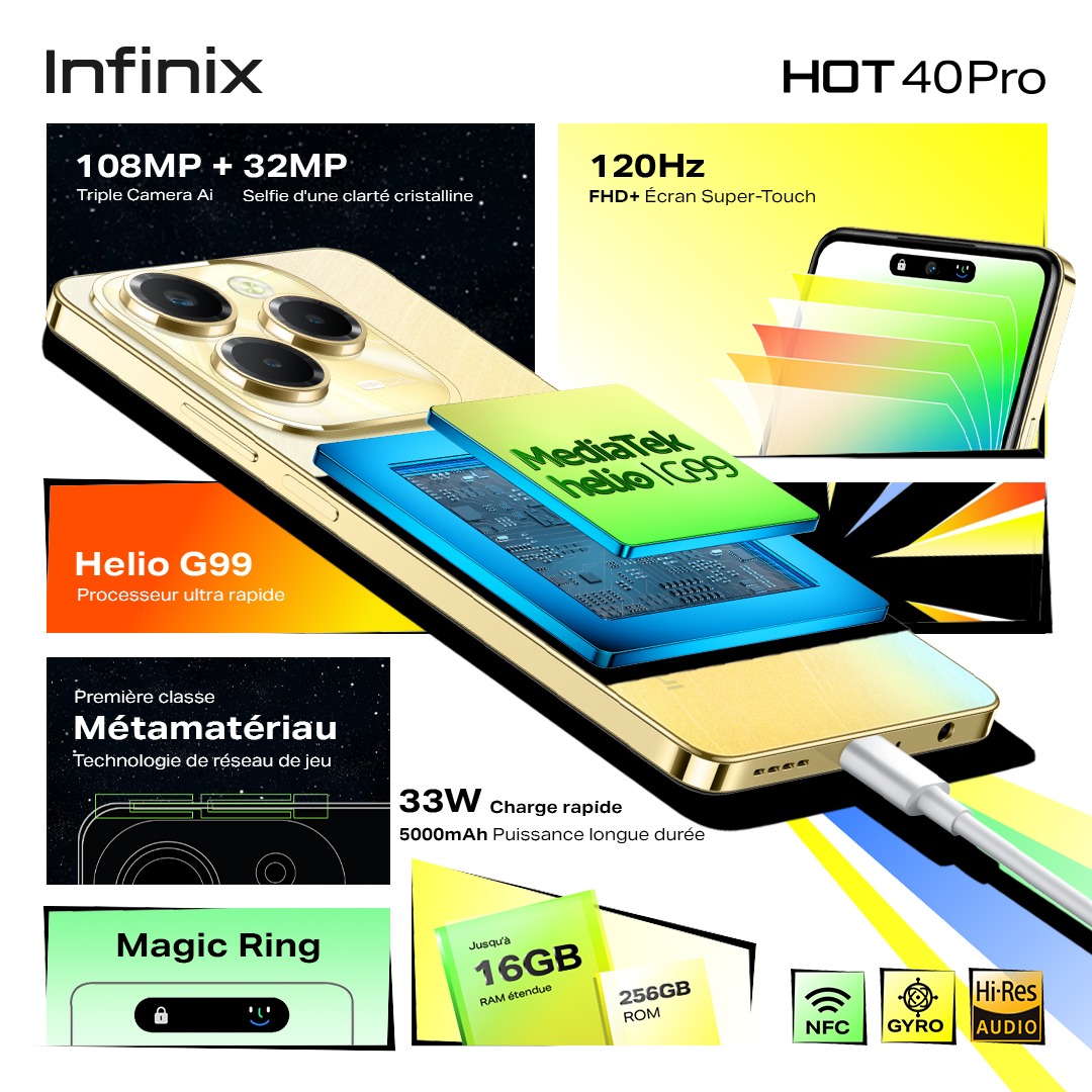 AboukamNet's tweet image. #MobileNews |  La marque Infinix Mobile lance la série HOT 40 en Côte d’Ivoire qui redéfinie la charge rapide  .... aboukam.net/2023/12/15/inf… #InfinixMobile #CIV #INFINIX #HOT40PRO #RapideEtFUn