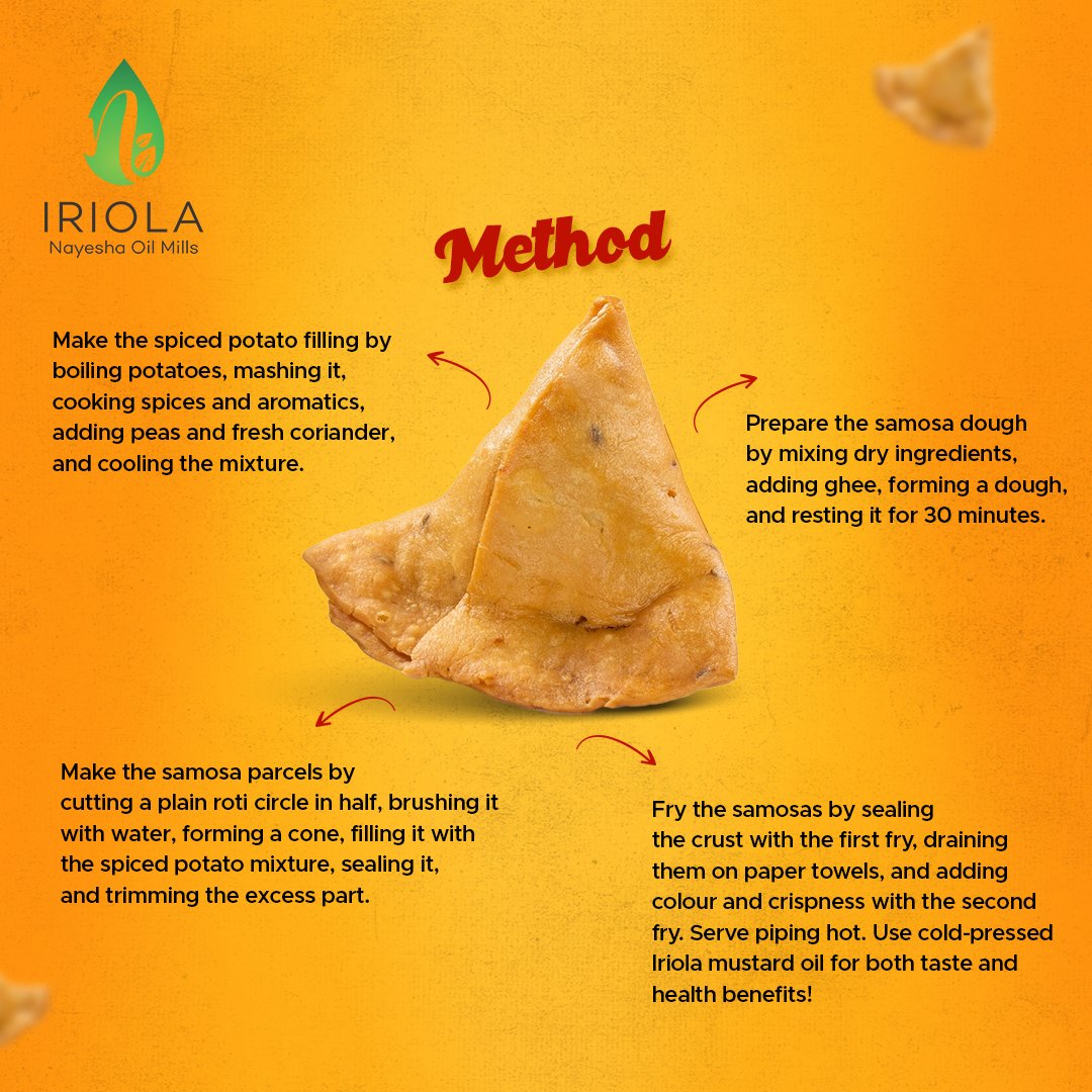 Here's our quick recipe for #PunjabiSamosa with the health benefits of #Iriola. 😍

Cook healthy with Iriola! nayeshamills.com/products/musta… 

#Samosa #RecipeAlert #EatHealthyWithIriola #SamosaRecipe #HealthyLifestyle