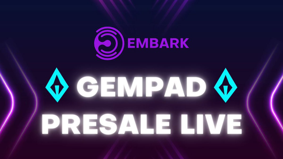 🚨开启预售现场！🚨 🦄Embark 是领先的众筹平台，让您有机会投资最热门的项目。 通过持有 $XARK ，我们将从Embark平台中获利。 🔥不要错过：gempad.app/presale/0xd288… 🚀在Gempad PRE-SALE上您可以以最优惠的价格购买代币并进行Stake，以获得额外的利润👆 特征： ➡️ Hackernoon 精选！ ➡️ 30+…