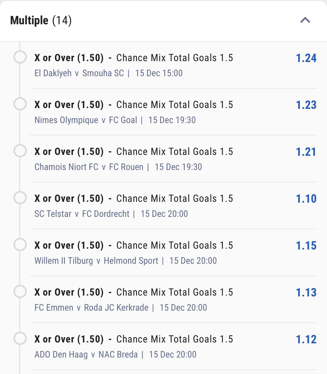Promisepunta's tweet image. 10 Odds for the day On @BetKingNG 🤩

Draw Or Over 1.5 Acca 

Booking Code: H84JY

Don't have an account? Register here: bking.me/oddshive &amp;amp; get up to 2000 in free bets

@TheLockTips @BoomQueen_
