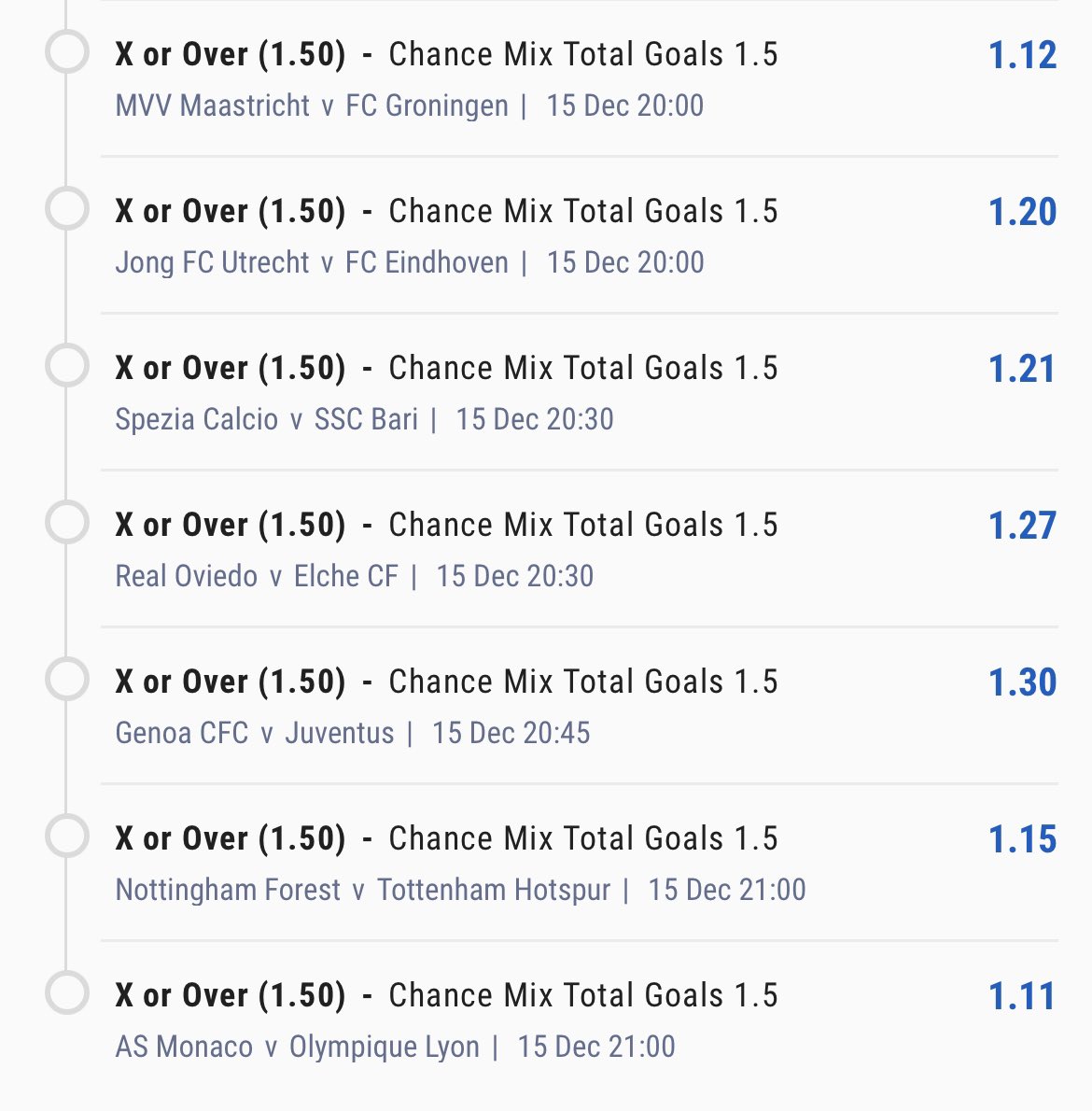 Promisepunta's tweet image. 10 Odds for the day On @BetKingNG 🤩

Draw Or Over 1.5 Acca 

Booking Code: H84JY

Don't have an account? Register here: bking.me/oddshive &amp;amp; get up to 2000 in free bets

@TheLockTips @BoomQueen_