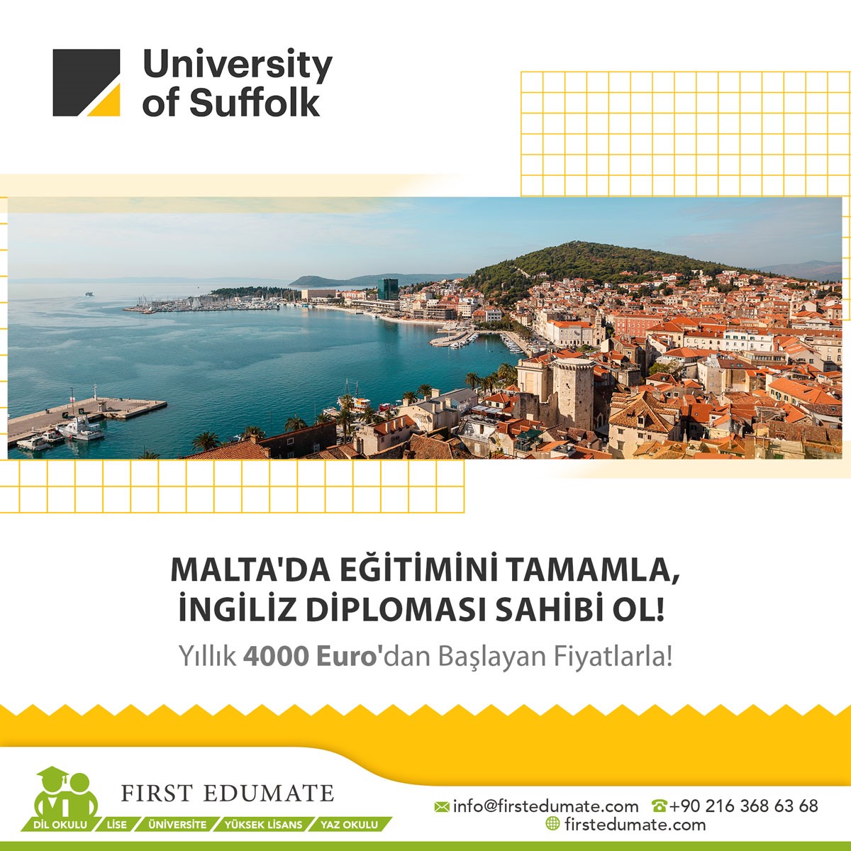 Malta'da Eğitimini Tamamla, İngiliz Diploması Sahibi ol! 

Bilgi İçin:

📩 info@firstedumate.com
🔗 firstedumate.com

#malta #malta #maltadayaşam #maltadaeğitim #suffolkuniversity #yurtdisiegitim #yurtdisiegitimdanismanligi #universite #master  #firstedumate #keremöziş