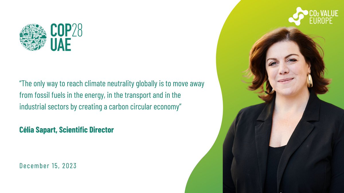 CO₂ Value Europe (@co2valueeu) on Twitter photo #COP28UAE : <a href="/CO2ValueEU/">CO₂ Value Europe</a> welcomes the 1st milestone towards #defossilisation and the recognition of #CCU as climate mitigating solution, but hopes that a phase-out of fossil fuels as energy carriers and as feedstock in the industry will soon be acted.
bit.ly/3RoONZx #COP28UAE : <a href="/CO2ValueEU/">CO₂ Value Europe</a> welcomes the 1st milestone towards #defossilisation and the recognition of #CCU as climate mitigating solution, but hopes that a phase-out of fossil fuels as energy carriers and as feedstock in the industry will soon be acted.
bit.ly/3RoONZx