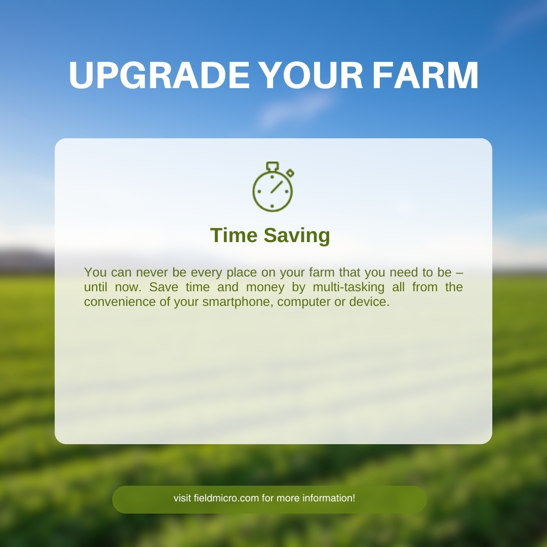 '🌾 Elevate your farming experience with FieldMicro! Our first FieldBot transformed late-night checks, and now it's time to upgrade your entire farm infrastructure. Join us in embracing innovation and efficiency. It's more than an upgrade; it's a revolution. 🚜🌟 #FarmUpgrade'