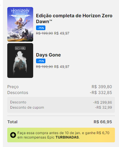 Promoção da Epic Games oferece 15 jogos grátis, descontos e cupons