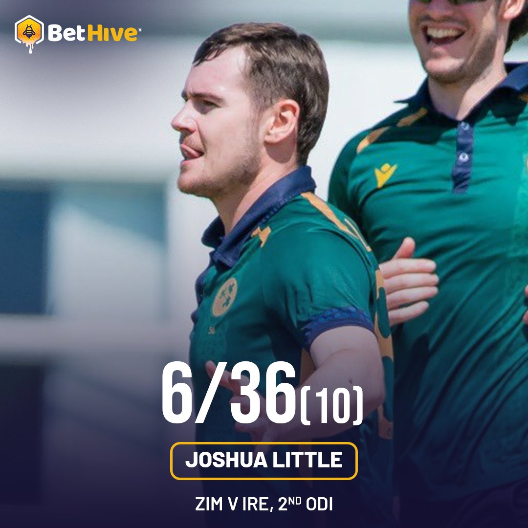 Joshua Little secures a six-wicket haul against Zimbabwe, claiming the record for the best bowling figures by an Irishman in ODIs.

#ZIMvsIRE #JoshuaLittle #ODI #5Wickets #Careerbest #CricketIreland #BetHive