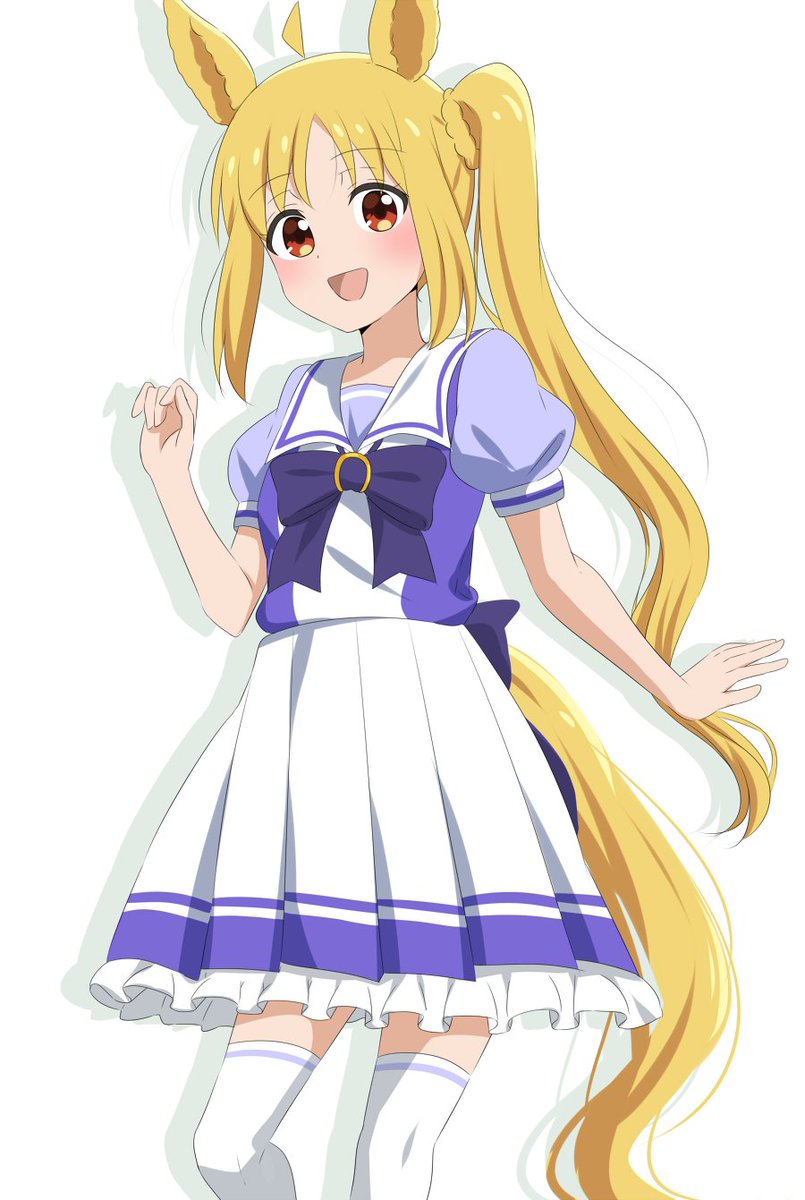 ijichi nijika 1girl animal ears solo school uniform tracen school uniform blonde hair skirt  illustration images