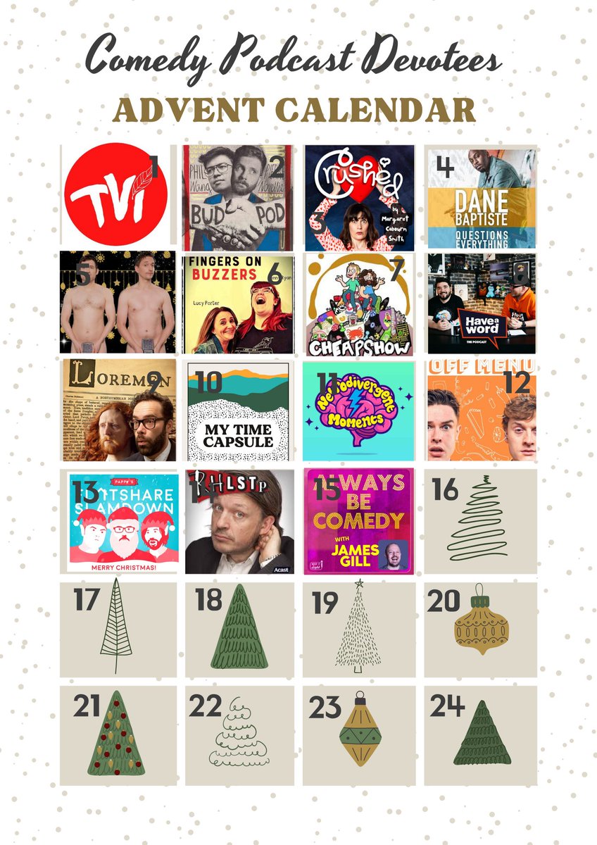 Comedypodcastde's tweet photo. Comedy Advent Calendar 
Day Fifteen: @alwaysbecomedy 

What's your favourite episode this year?

@JamesGillComedy 

#AlwaysBeComedy https://t.co/Q4m2Y8iMkr