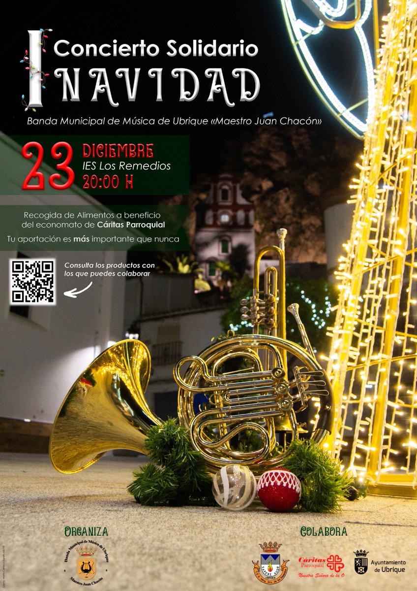 🎄 𝐈 𝐂𝐎𝐍𝐂𝐈𝐄𝐑𝐓𝐎 𝐒𝐎𝐋𝐈𝐃𝐀𝐑𝐈𝐎 𝐃𝐄 𝐍𝐀𝐕𝐈𝐃𝐀𝐃

Colabora con nosotros para que no le falte de nada a ninguna familia estas navidades. 

#SuenaBMMU #SuenaUbrique #laMunicipaldeUbrique #BMMUCentenaria