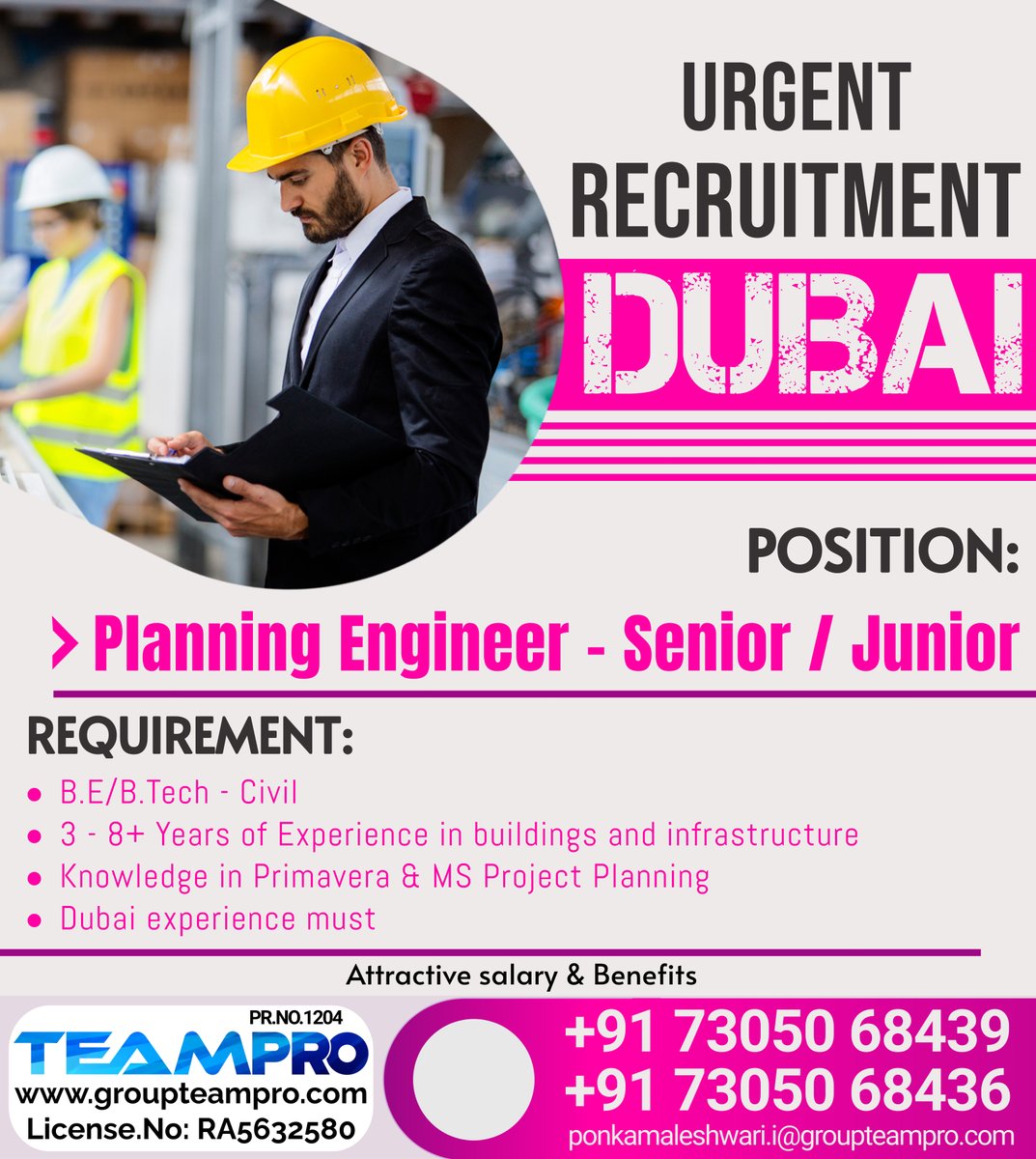 #dubai #dubaijobs #urgent #recruitment #Directinterview #planningengineer #engineer #engineerjobs #seniorplanningengineer #juniorplanningengineer #senior #junior #requirement #Chennai #Direct #Immediate #Joiners #freejobs #jobalert #findjob #trending #viral #dubaiprojects