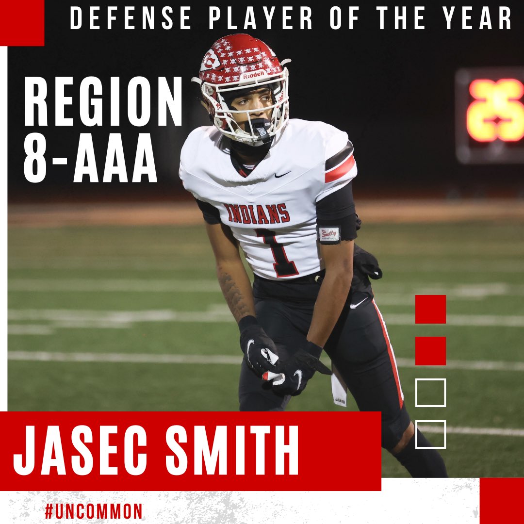 Wesley Tankersley (@coachwtank) on Twitter photo All Region Player Spotlight 2023
Sr. DB Jasec Smith was named the region 8-AAA Defensive Player of the Year. <a href="/jasecsmith1/">Jasec Smith</a> had 50 tackles, 7 INT, 2 Int return TD’s, 5 PBU, 41 catches for 528 yards & 5 TD. Has offers from Wofford, Stetson, & Anderson. All Region Player Spotlight 2023
Sr. DB Jasec Smith was named the region 8-AAA Defensive Player of the Year. <a href="/jasecsmith1/">Jasec Smith</a> had 50 tackles, 7 INT, 2 Int return TD’s, 5 PBU, 41 catches for 528 yards & 5 TD. Has offers from Wofford, Stetson, & Anderson.
